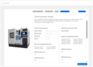 TariffPilot expert mode: AI support for complex customs classifications and new goods.