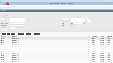 Komfortable Filterfunktion