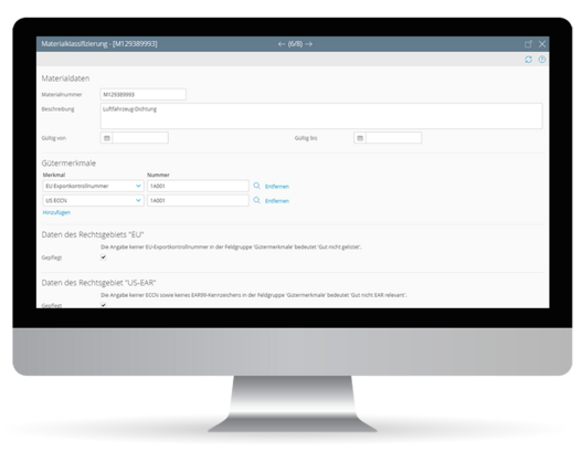 Prüfung von Gütermerkmalen und Materialklassifizierungen